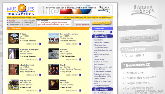 Site d'E-commerce Musiques-bretonnes.com