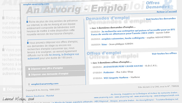 An Arvorig - Emploi, v3.0