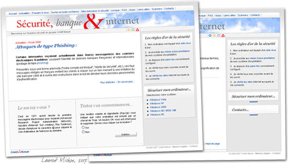 site Sécurité, banque & Internet pour le Crédit Mutuel Arkéa