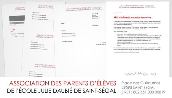 Charte graphique APE Saint-Ségal