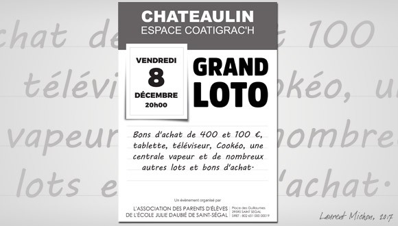 Affiche Loto APE Saint-Ségal