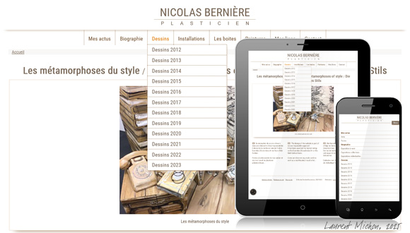 2ème édition du site de Nicolas Bernière, plasticien - Le menu