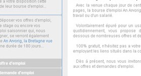 Site Web An Arvorig - Emploi v2.0